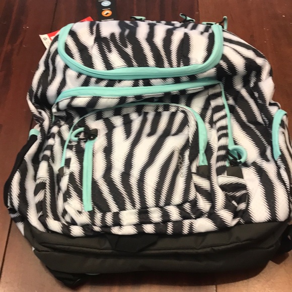 embark Handbags - NWT Embark jartop zebra backpack